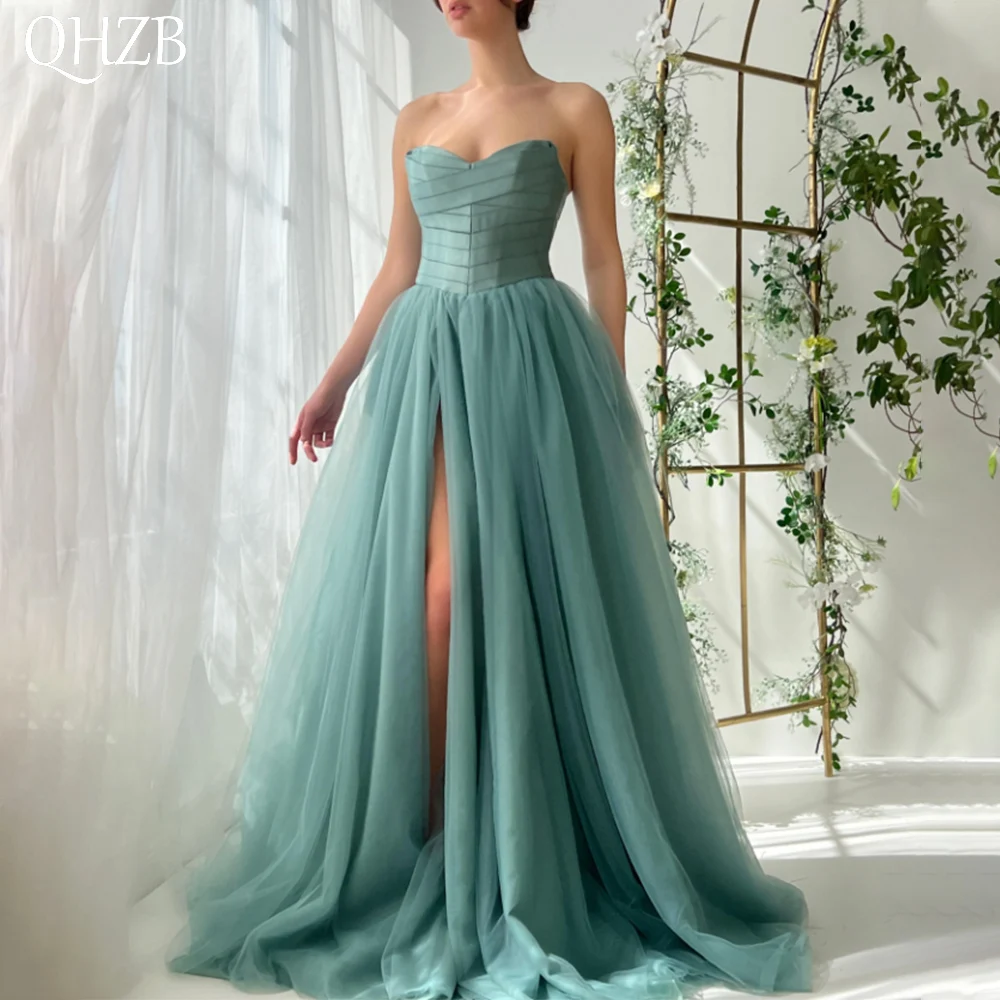 

Customized Elegant Long Prom Dresses for Special Occasions Tulle Sweetheart Side Slit Woman Evening Party Gala Gowns 2025