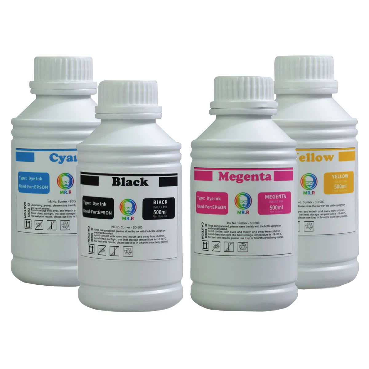 4 Colors 500ml Dye Paints For Inkjet Printers