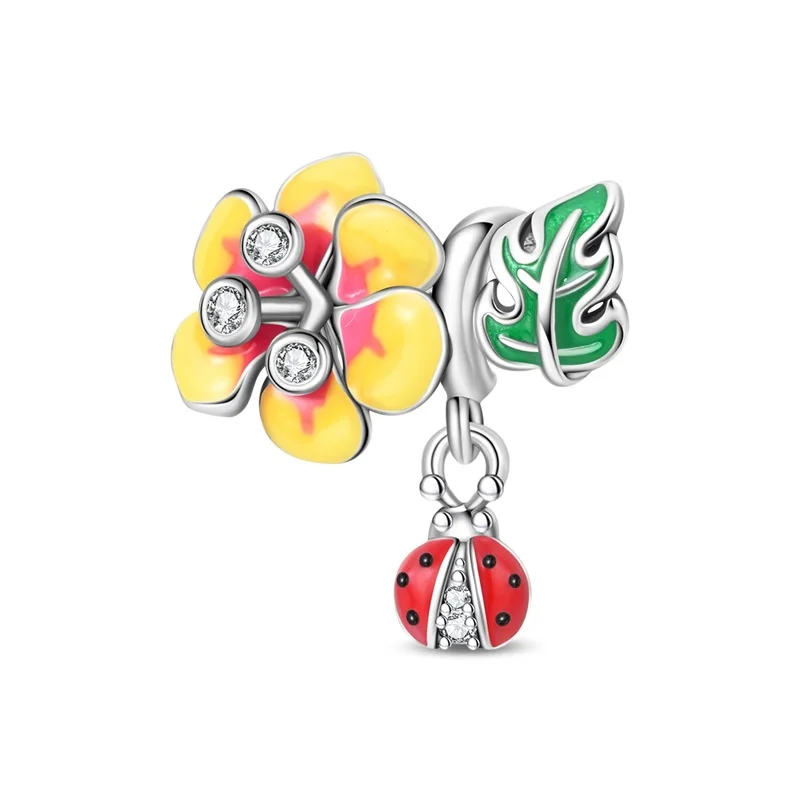 925 Sterling Silver Popular Vines Flowers Charms Bead Fit Original Bracelet DIY Teen Girls Wedding Date Birthday Jewelry Gift