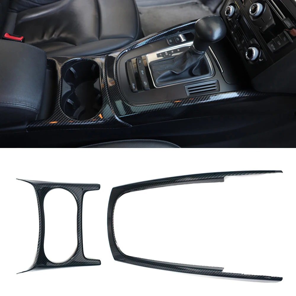 Car LHD Console Armrest Gear Shift Decoration Frame Cover Trim Carbon Fiber Color Interior For Audi Q5 2010-2016