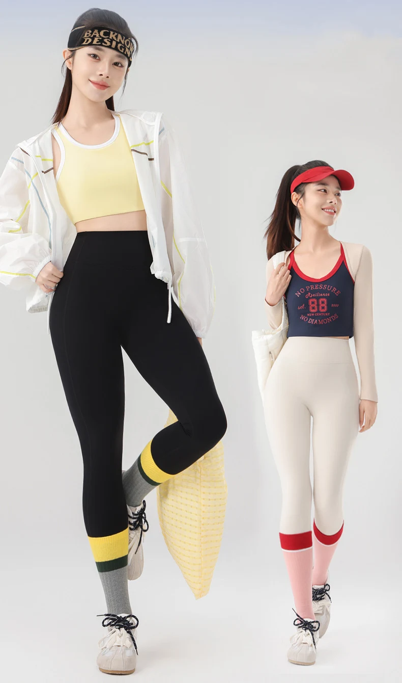 BIVIGAOS Spring Autumn Reflective Strip Side Pocket Yoga Leggings Women High Waist Hip Lift Sports Fitness Sharkskin Leggings