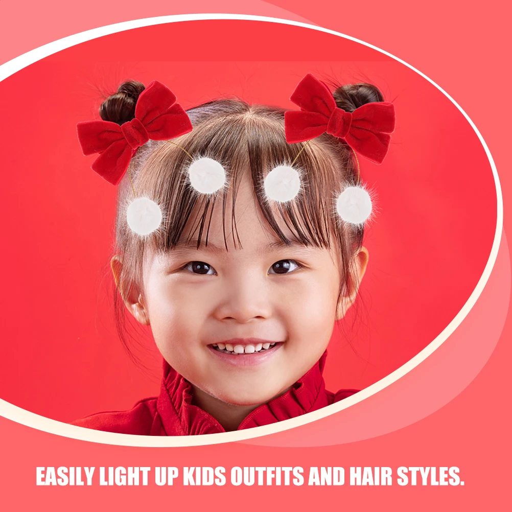 

2pcs Girls Chinese Clip Bow Barrettes Red Newborn Toddler Hair Accessories Accessories Hair Balls Bows