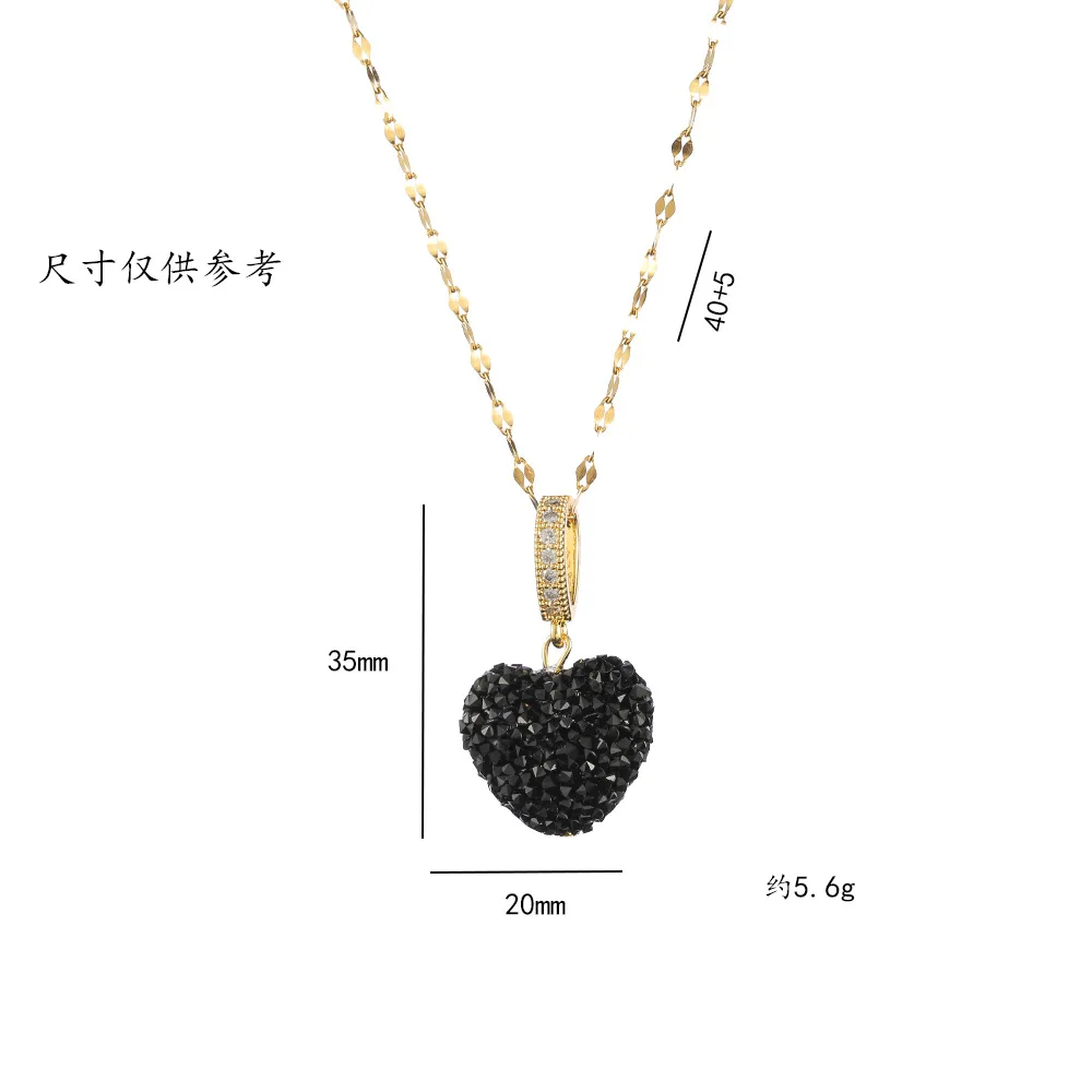 Gorgeous Candy Color Heart Pendant Necklace Women Engagement Wedding Bridal Necklaces Brilliant CZ Girls Statement Jewelry