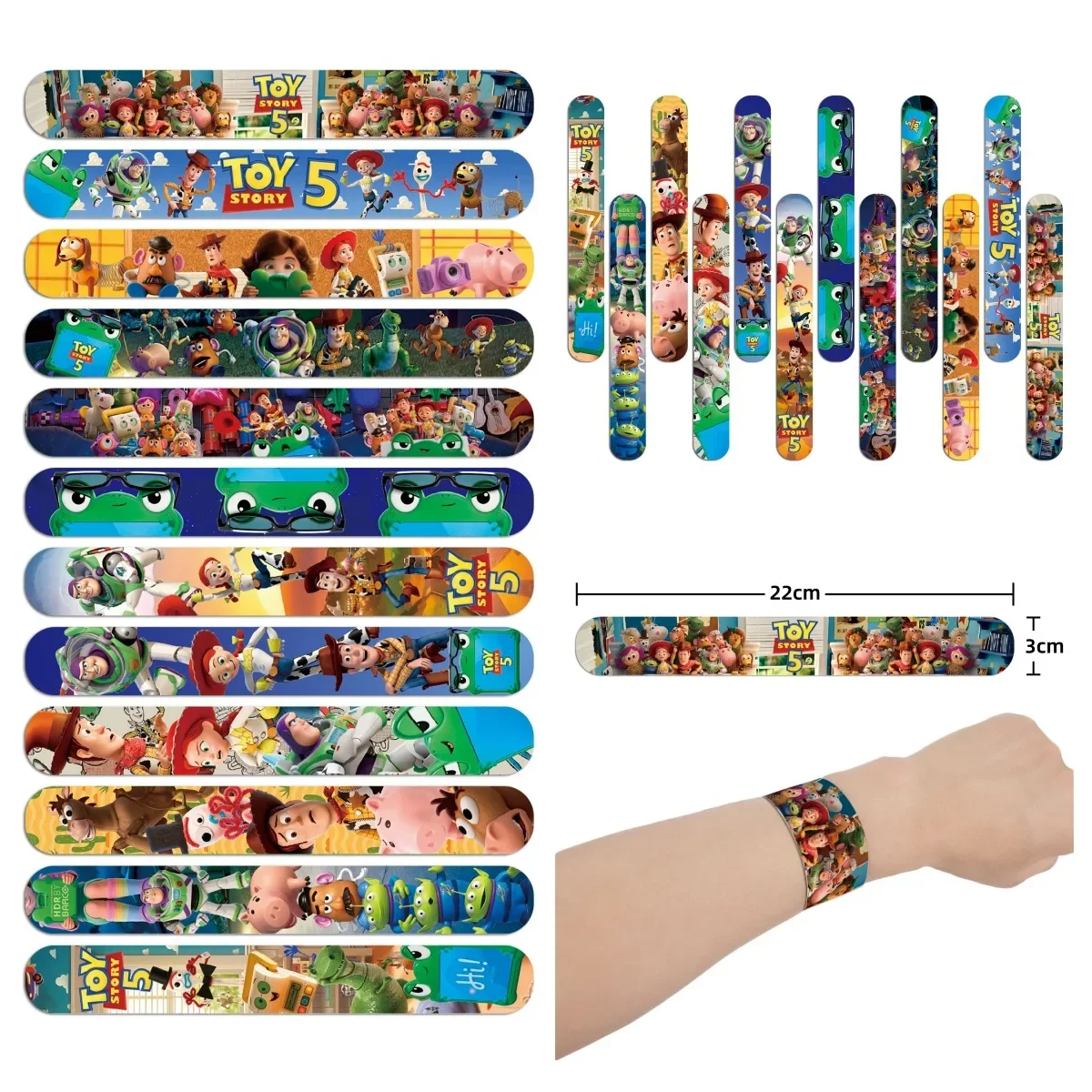 Neu eingetroffen!!! Toy Story 5 Schnapparmbänder, 6/24 Stück, Schnappband, für Kindergeburtstage, Weihnachtsstrumpffüller, Souvenirs – Detail 3