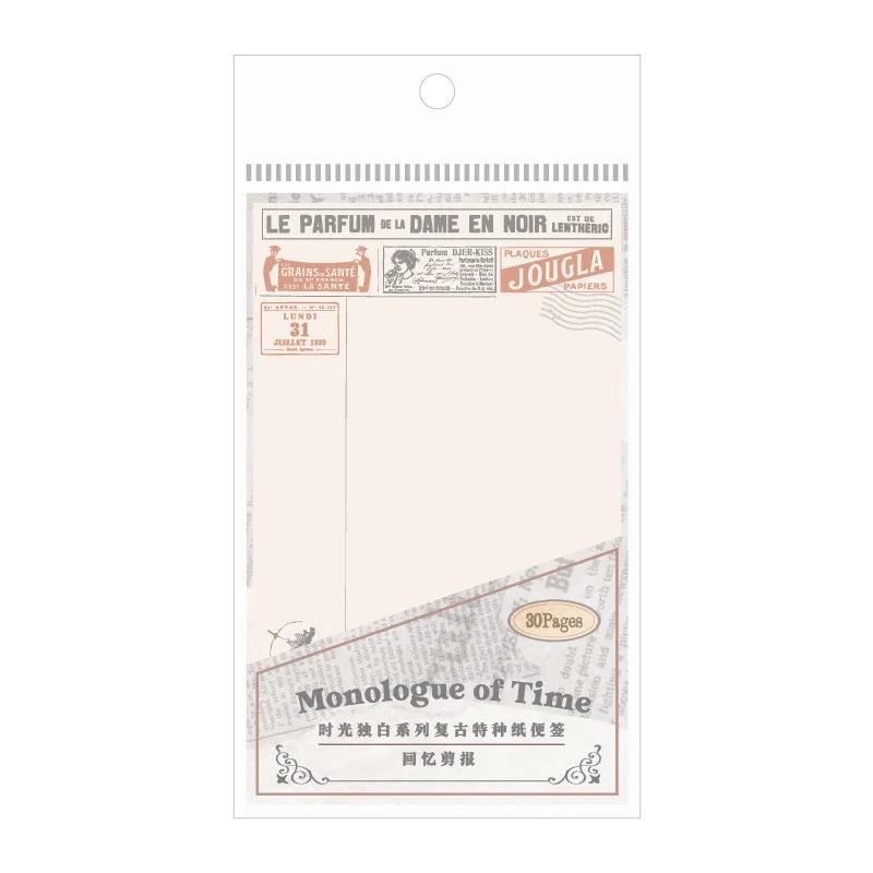 30 pz/1 lotto Memo pad materiale carta un Monologue del tempo Junk Journal Scrapbooking carte Retro sfondo decorazione carta