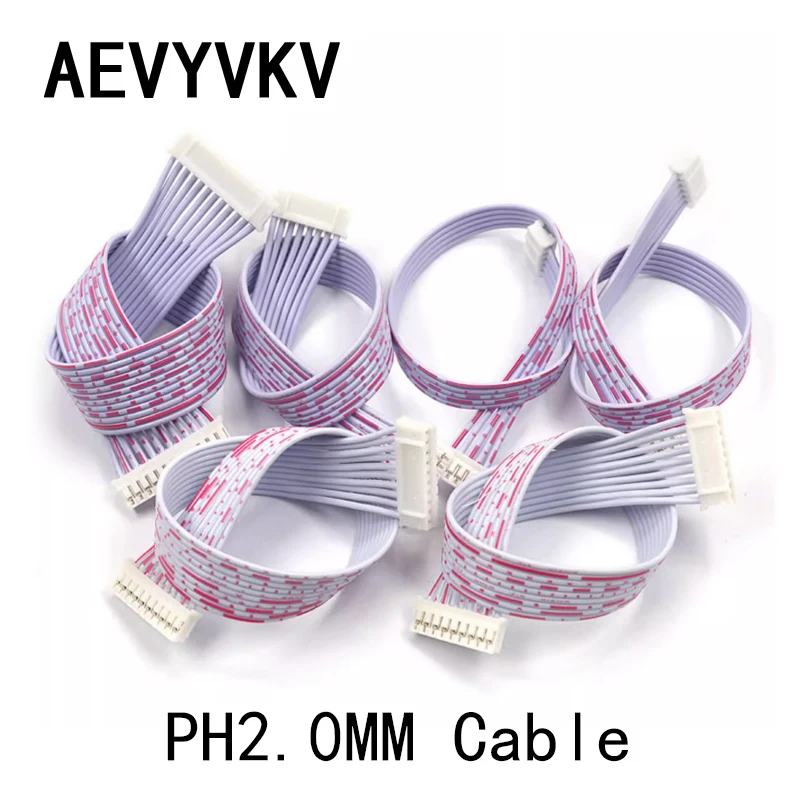 5PCS PH2.0MM Pitch Connector Cable PH2.0 Plug Line Red and White Length 10/20/30CM 2P/3P/4P/5P/6P/7P/8P/9P/10P/11P/12P Cable