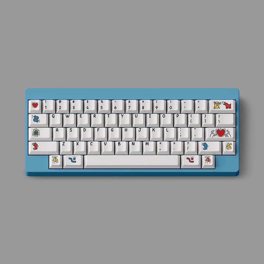 FBB أغطية المفاتيح Wooting Doodle Theme لمفاتيح Cherry Mx لوحة المفاتيح الميكانيكية PBT DIY ملحق لتخطيط 60%، 75%، 80%، 96%، 100%