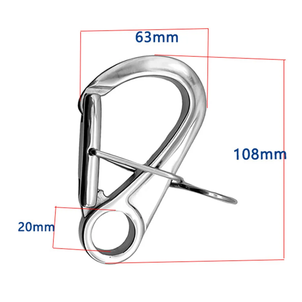 Stainless Steel Docking Hook Mooring Hook Quick-Release Snap Hook Clip Carabiner Hanging Buckle Snap Marine Hardware