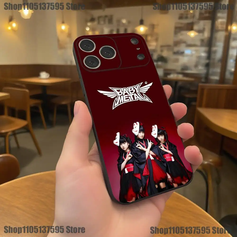 B- BABYMETAL R-Rock Band Capa de telefone para iPhone 17,16,15,14,13,12,11,Pro,XS,Max,XR,Plus,E,SE4,Mini Capa macia preta