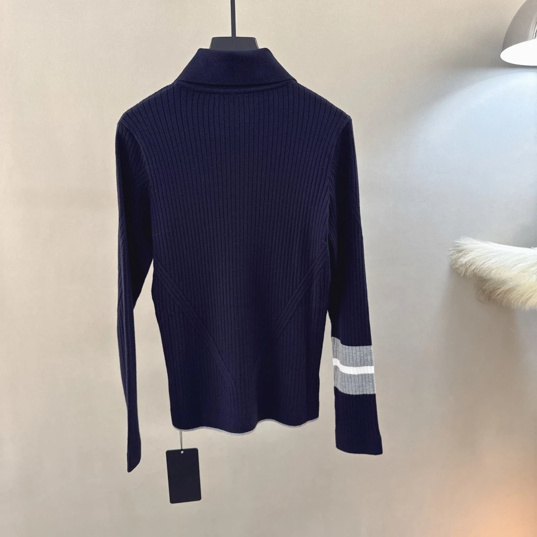 Women's Golf Knit Cardigan 2026 Fall New Original Korean Collared Slim Fit Stretch Breathable Cotton Blend Soft Casual Quick-Dry