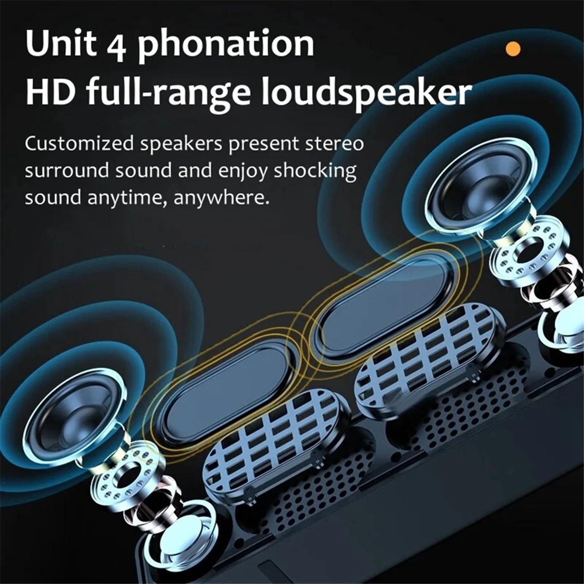 A88M Portable Sound Bar Computer Speakers AUX Wired Wireless Bluetooth Speaker PC/TV Home Theater System 4D Stereo Surround-B