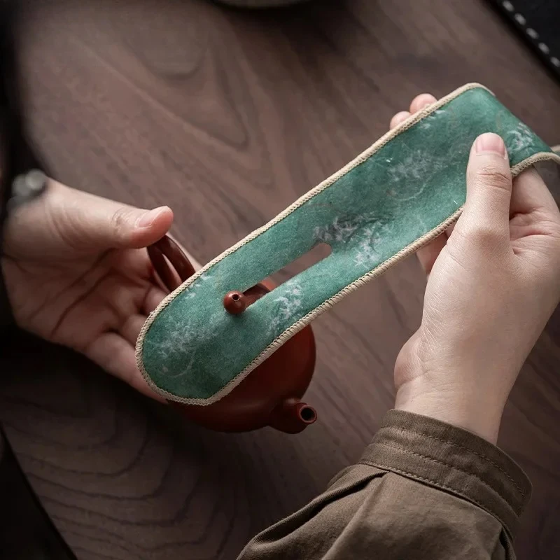 Thick Suede Protective Pot Straps Anti-fall And Anti-bump Portable Tea Set Protective Cover Outdoor Travel Storage Accessories
