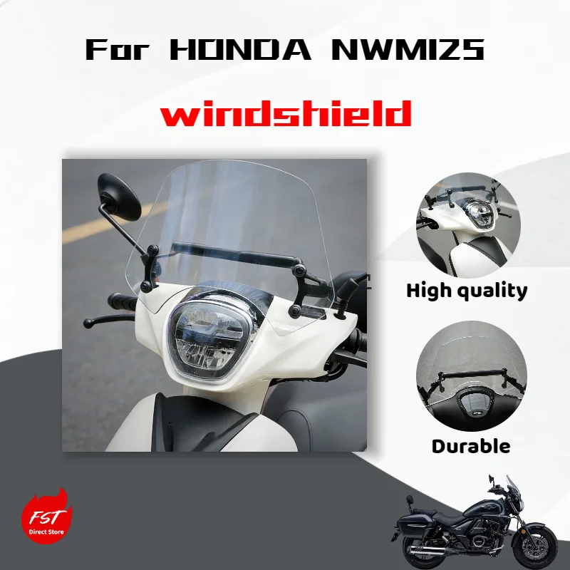 For Honda NWM125 Dedicated Windscreen Front Windshield Chest Guard Accessory, Extended Windproof Shield
