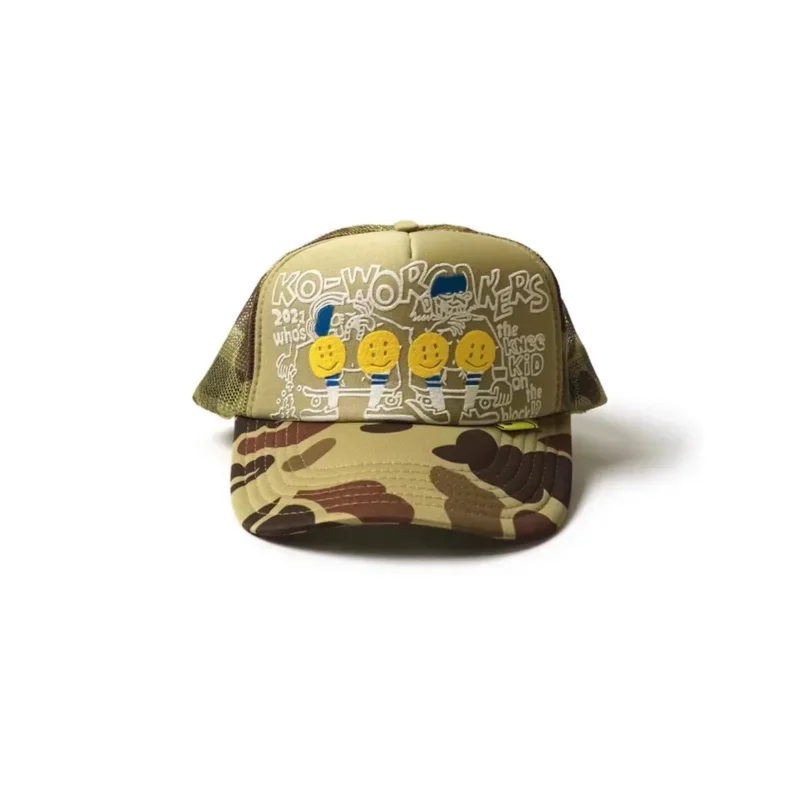 22AW KAPITAL Hirata Kazuhiro camouflage foam printed mesh breathable splicing baseball cap