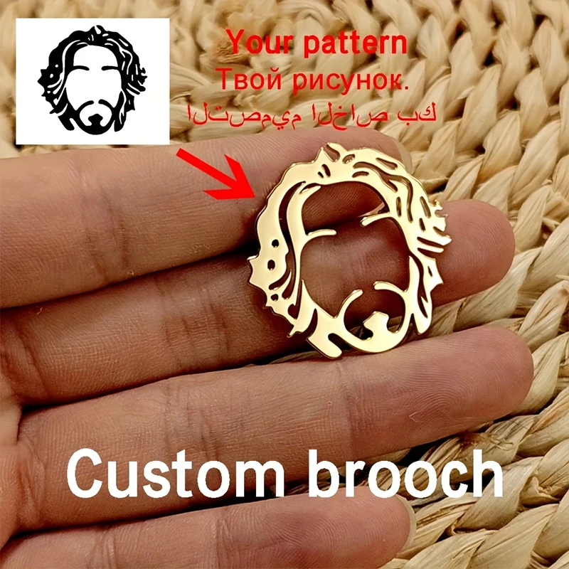 شعار مخصص بروش صورة شخصية الكتابة على الجدران شارة شركة بار هدية للذكرى السنوية 304L الفولاذ المقاوم للصدأ هدية تلميع رائعة #4