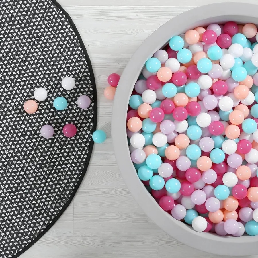 Ball Pit Balls for Toddles Plastic Ballpits Accessories Crush Proof Durable Fun Shape Play Baby Bath Toys 100Pcs