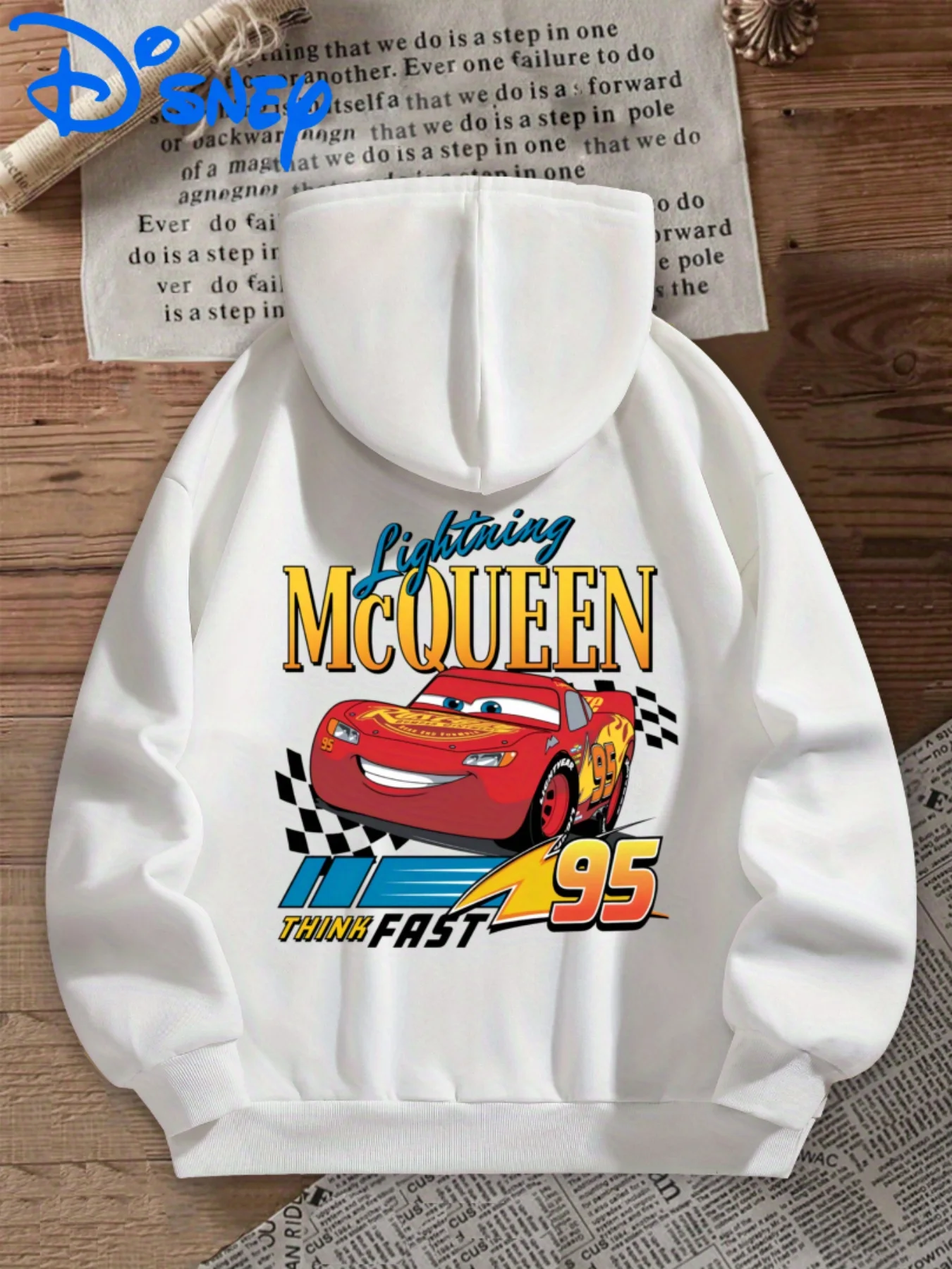 هوديي نسائي من Disney Lightning McQueen Racing Pattern مناسب لعشاق أفلام السيارات، زي ديزني #1