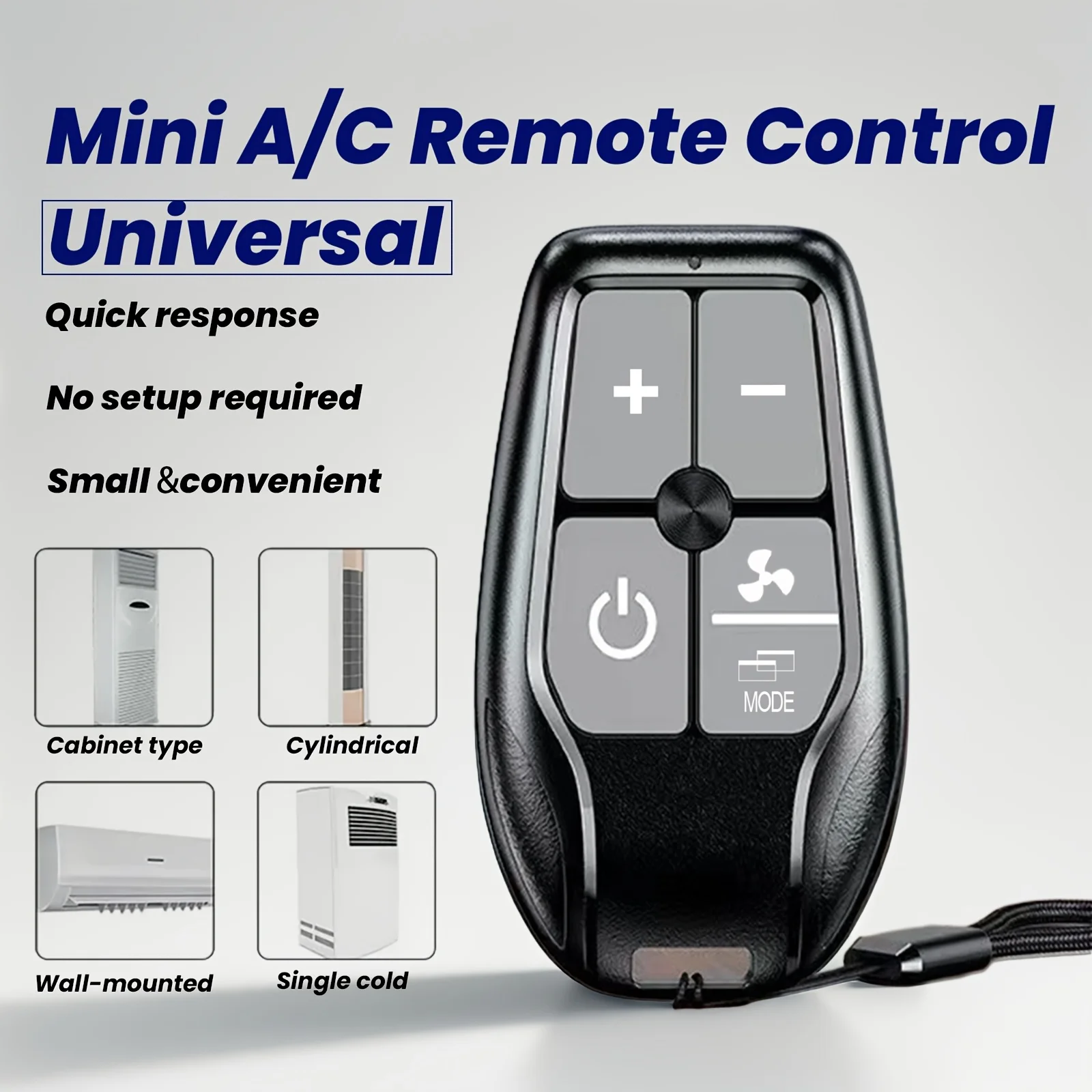 Mini télécommande intelligente infrarouge pour climatiseur, n'exige aucune configuration, compatible avec la plupart des marques, ajuste facilement la température