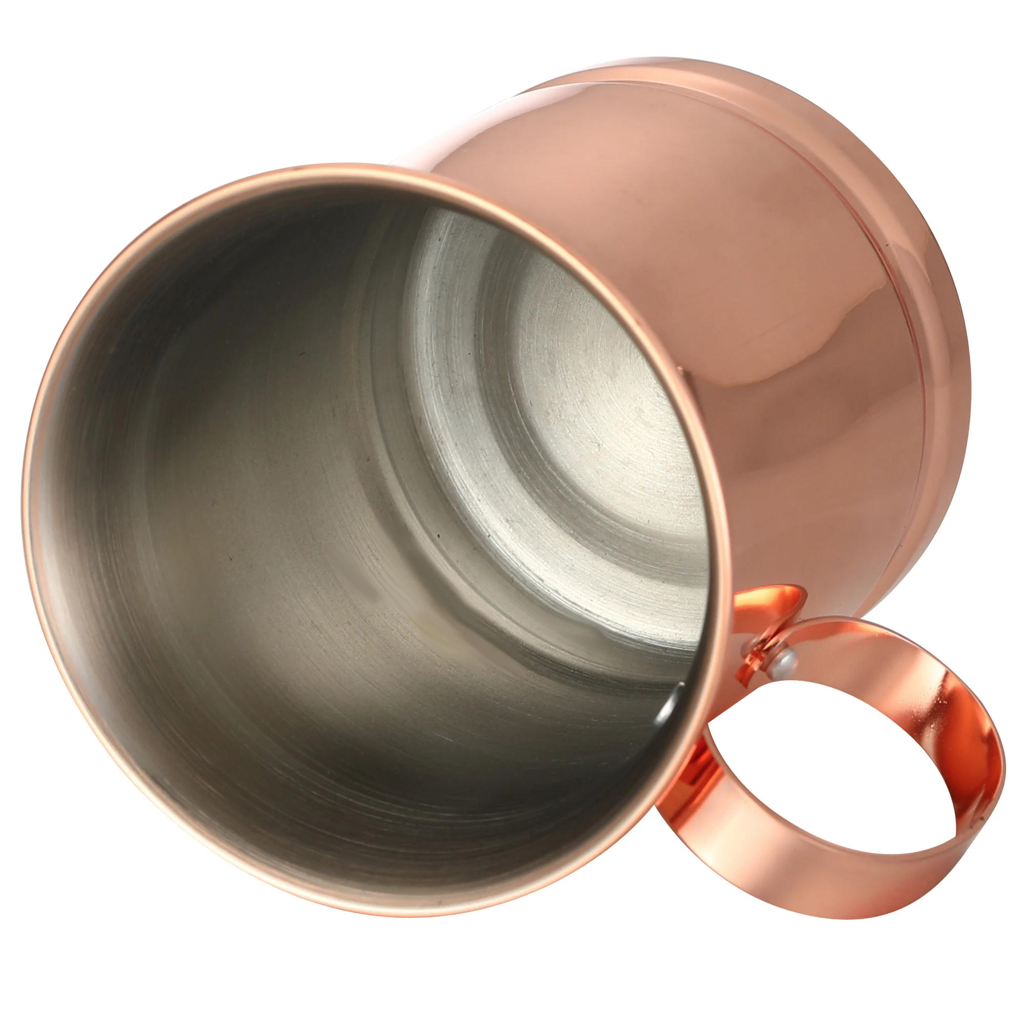 2packStainless Steel 304 كأس البغل موسكو - كوب معدني مطلي بالنحاس للكوكتيلات البارية، تصميم اللهب #5