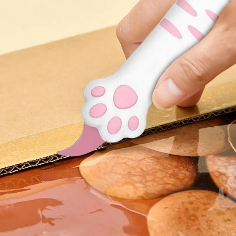 Coupe-boîte de patte de chat, coupe-Carton télescopique Portable, découpeuse d'enveloppe de patte de chat, outil mignon pour femmes et filles