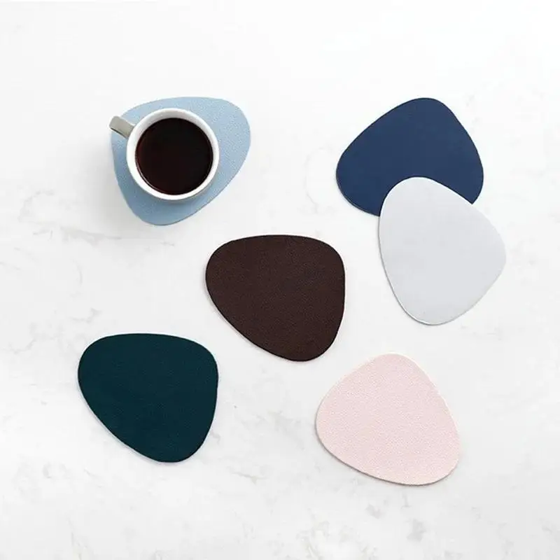 2pcs  PU Placemats for Table Waterproof Non-Slip Coaster  Leather Place Kitchen Accessories Christmas Pad Cup Wine Mat