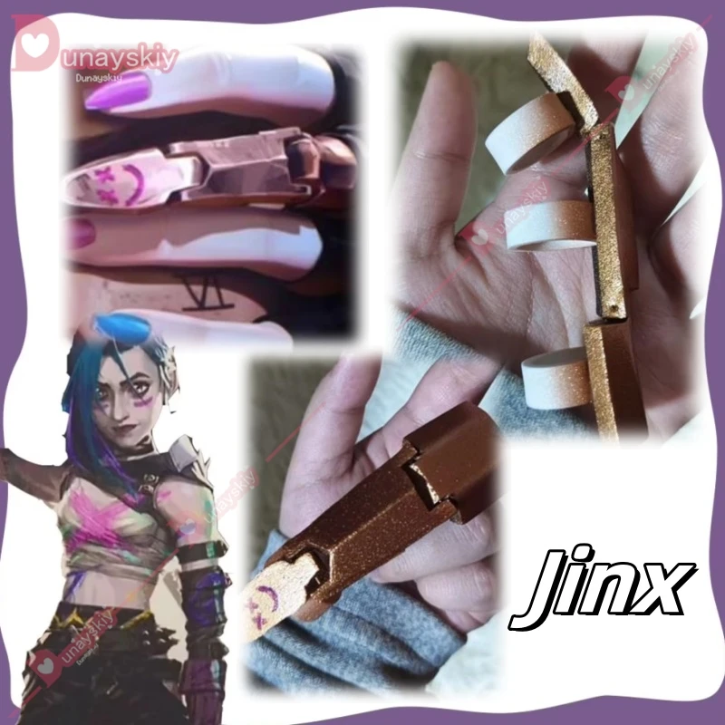 Déguisement Jinx Finger Covers pour femme, accessoires de costume arcane LOL, accessoires de jeu de rôle, olympiques de fête d'Halloween