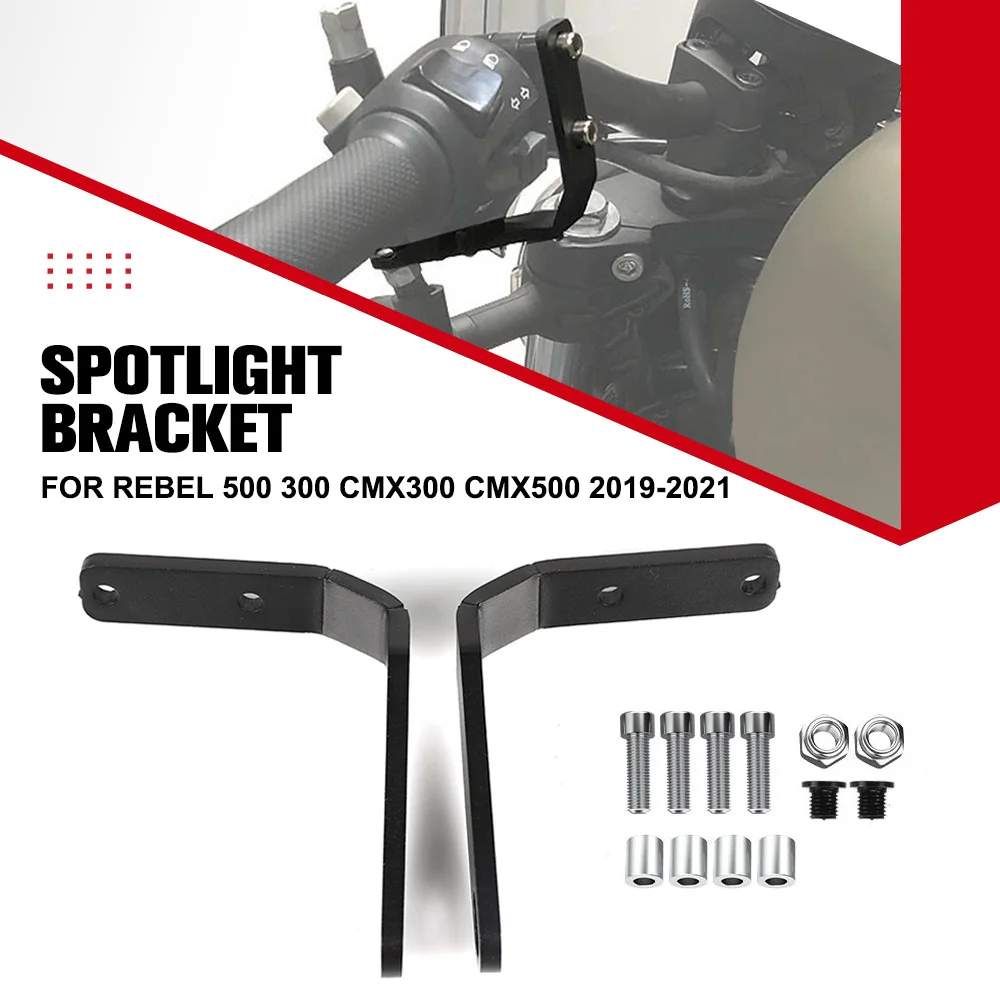 

Handlebar Rear View Side Mirror Spotlight Bracket For Honda Rebel 500 300 CMX300 CMX500 2019 2020 2021 Motorcycle Accessories