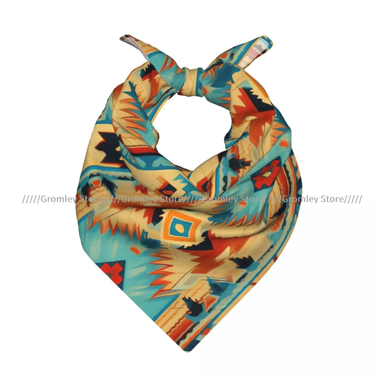 

Native Inspired Geometric American Pattern Square Scarf Ladies Casual Head Neck Wrap