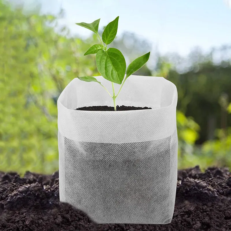 Saco biodegradável não tecido plantio sacos de tecido berçário planta crescer sacos jardim eco-friendly ventilar saco ferramentas de jardinagem