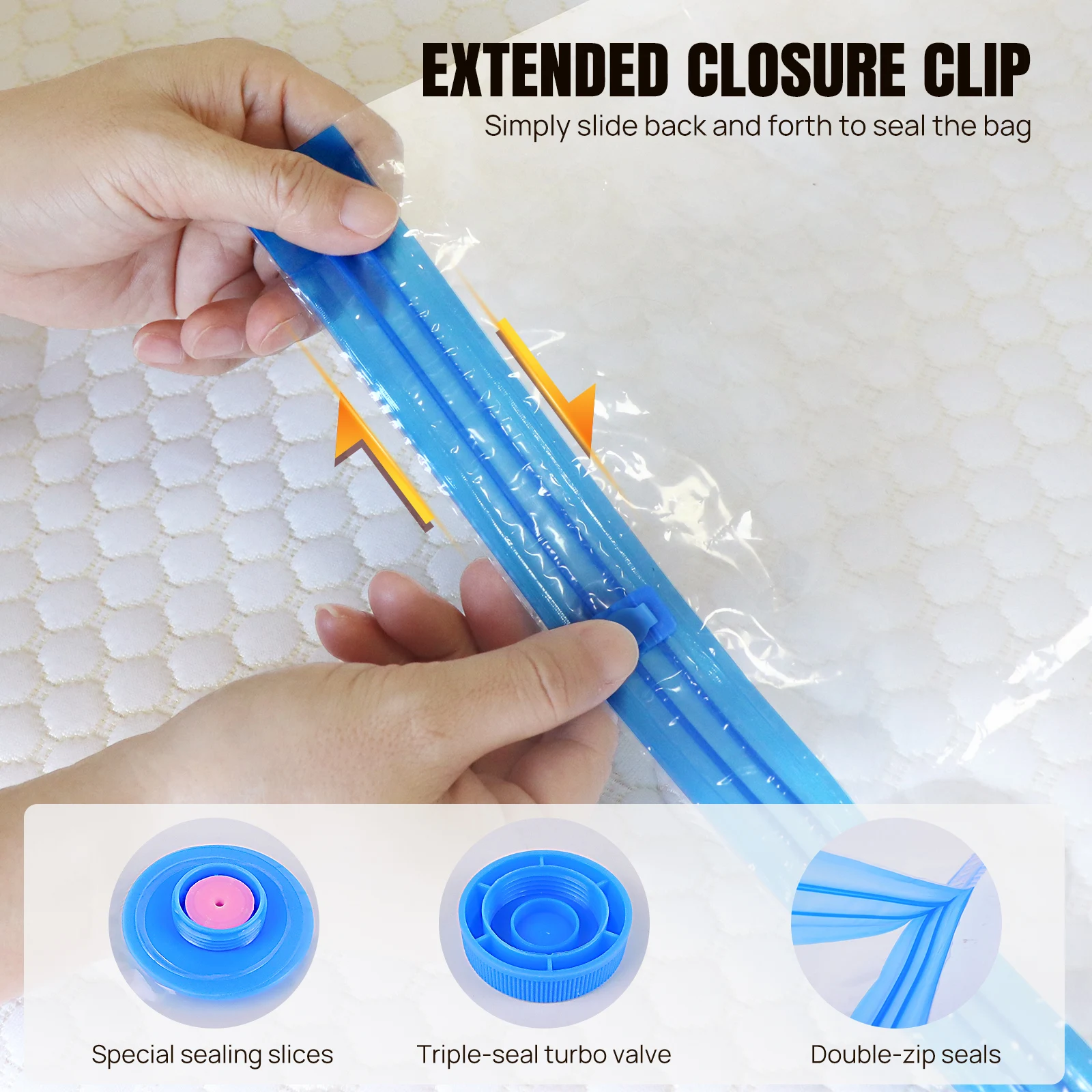 12 عبوة من أكياس تخزين المكنسة الكهربائية، أكياس موفرة للمساحة ضغط للألحفة والبطانيات، منظم تعبئة الملابس أثناء السفر