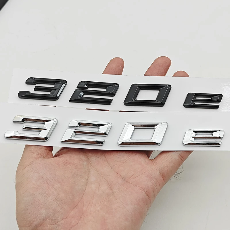 

3D ABS Chrome Car Letters Logo 320e Rear Trunk Badge Emblem Sticker For BMW 3 Series EV 320e Auto Tail Marking Accessories