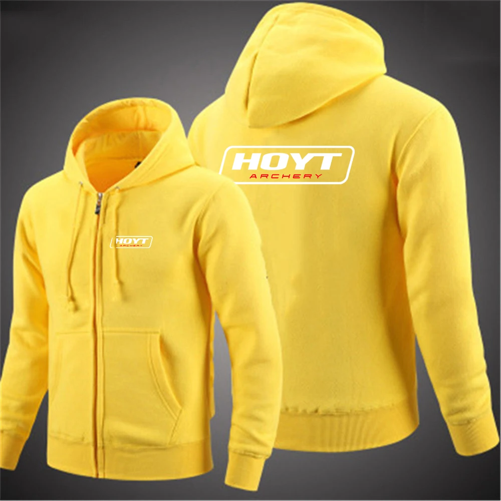 2025 Spring And Autumn Men's HOYT Archery Huntinger Bows Logo Print Popular Zipper High-Quality Jacket Coat Sports Hoodies view 6