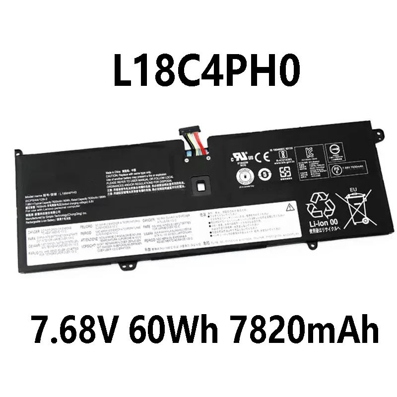L18C4PH0 7.68V 60Wh 7820mAh Laptop Battery For Lenovo Yoga C940 14IIL 81Q9 2ICP5 44 129-2 L18M4PH0