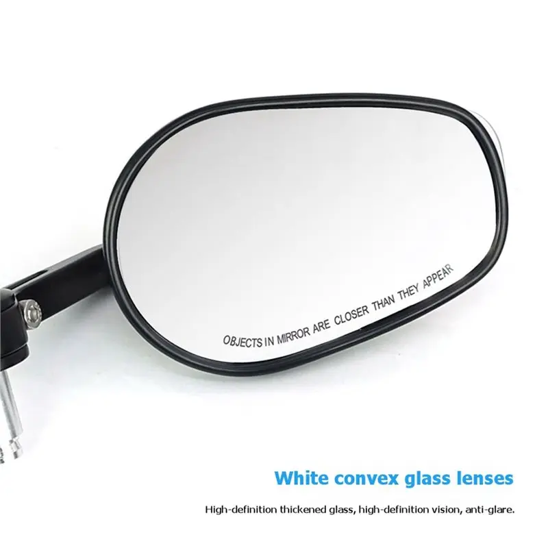 A96E-Universal For 13-14Mm 17-19Mm Handlebar Bar End Mirrors Rear View Side Mirrors Motorcycle Ovals