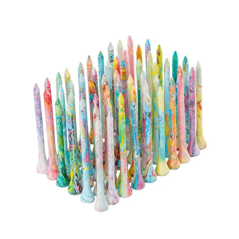Colorful Golf Tees 50pcs Professional Practice Colorful Golf Tees Portable Golf Tees Training Tool For Golf Enthusiasts Novices