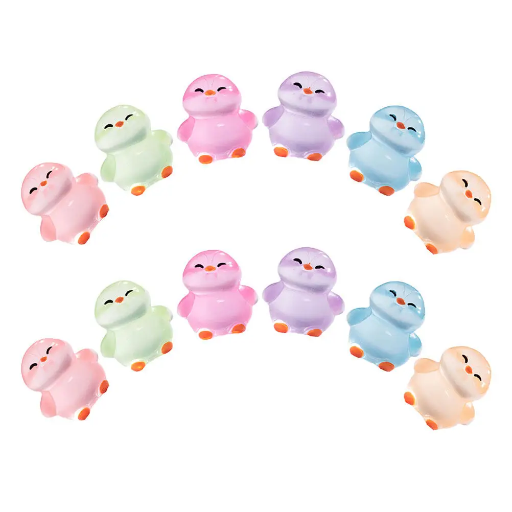 12 Pcs Glow in The Dark Ornaments Luminous Mini Resin Animals Micro Landscape Decorations Marine Figure