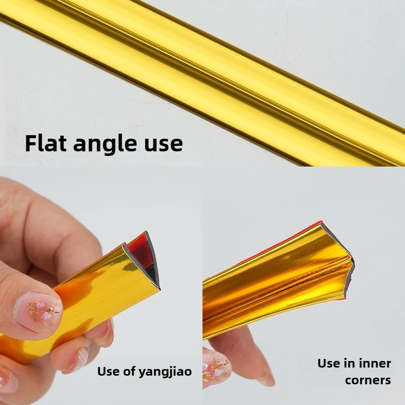 Self Adhesive Gold Crimping Tape Waterproof Decorative Border Strip for Door Window Wall Corners Wallpaper Edges and Sealing