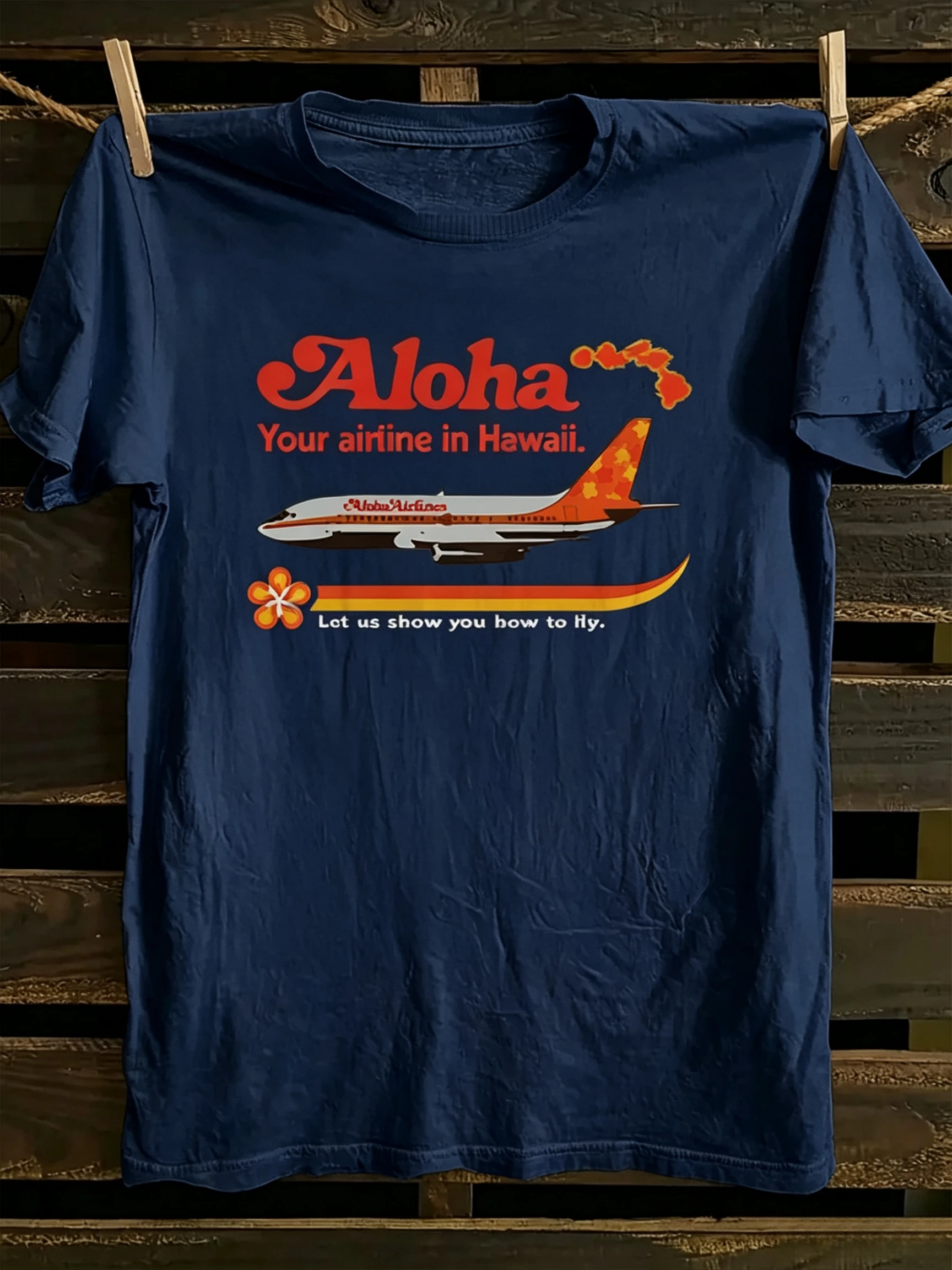 Funny Aloha Airlines Retro Airline Graphic Men's T Shirt Tee Women Summer Spring Novelty Streetwear Oversized Trendy Loose Tops