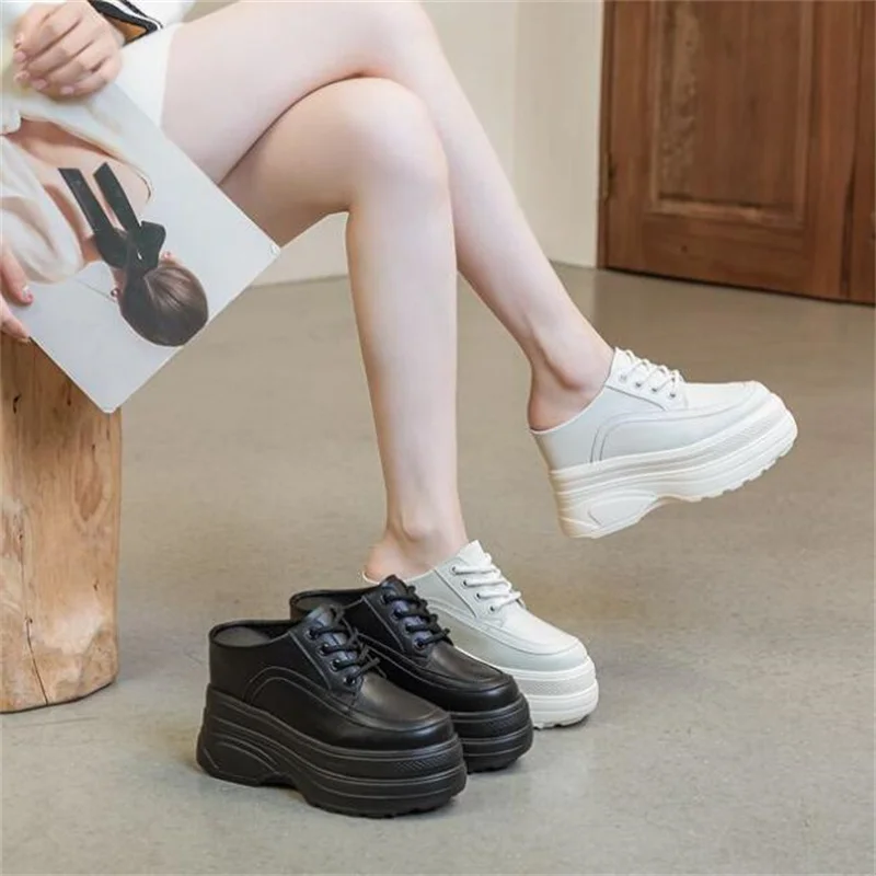 11cm Microfiber Patent Leather Platform Wedge Ladies Sneakers Pumps Summer Slipper Fashion Women ROME Sandals 2024 Shoes