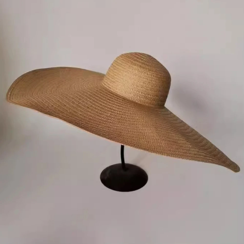 HT5081 Packbarer Strohhut für Damen mit Breiter Krempe Sommer-Sonnenhut Großer Strandhut für Frauen Outdoor-Reise Faltbarer Floppy-Hut – Detail 22