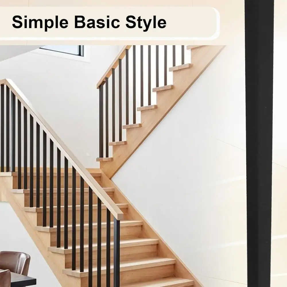 Set of 30 Iron Staircase Rods with Square Spindles, Suitable for Modern & Traditional Interiors