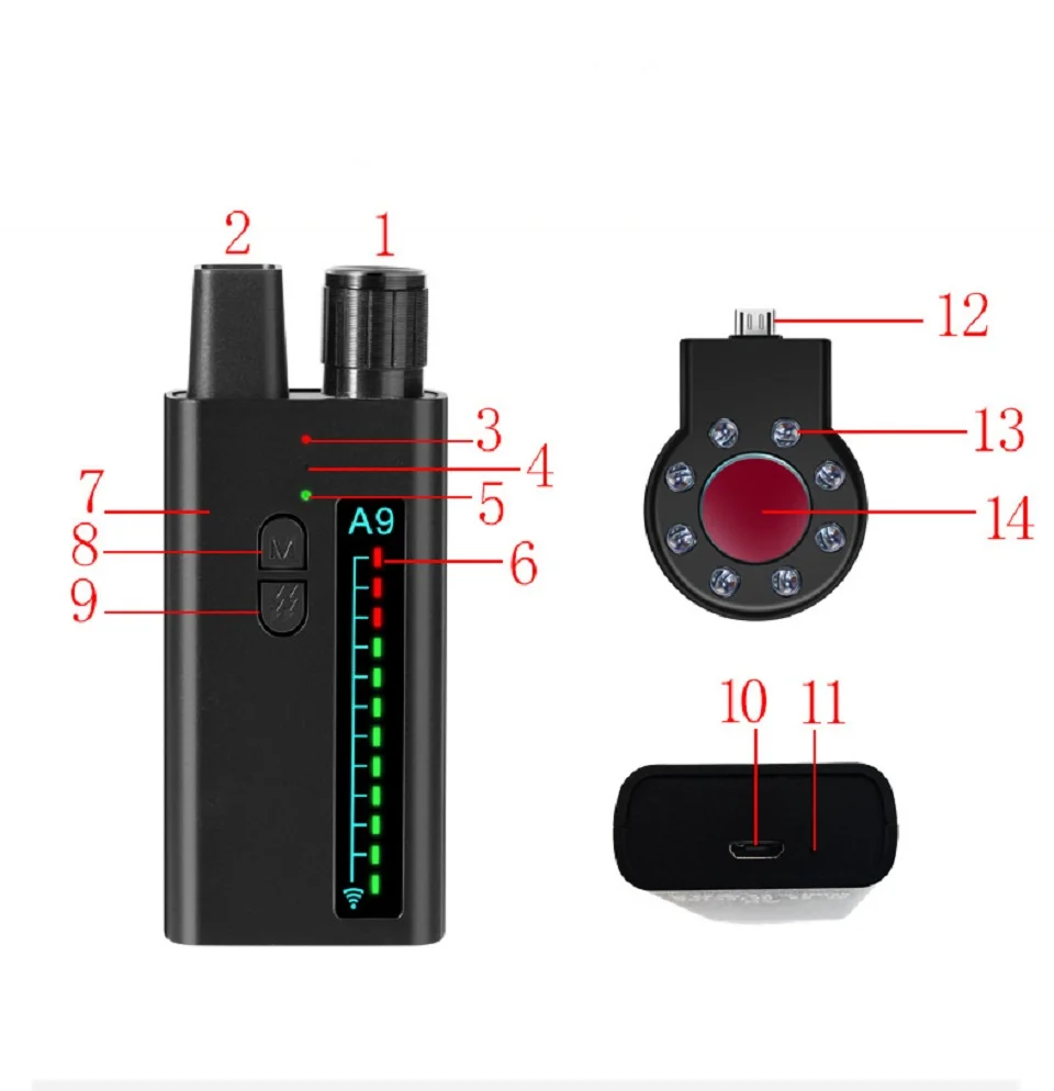 Multi-function Anti-spy Detector Professional RF Signal Detector Bug Camera GSM Audio Bug Finder Scan Wireless Signal Detector