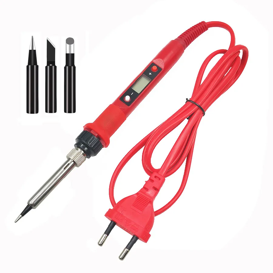 80W Digitale Elektrische Lötkolben Set Kit 220V 110V Temperatur Einstellbar LCD Display Solder Schweißen Eisen Werkzeug tipps – Detail 23