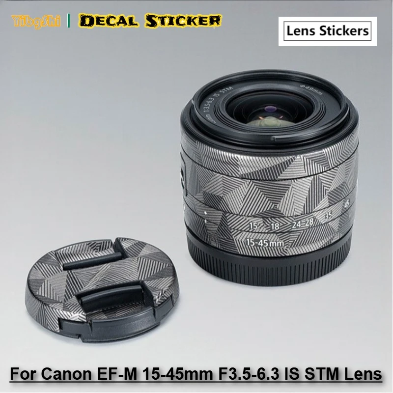 

EF-M 15-45 наклейка виниловая пленка для объектива защитная наклейка для корпуса для Canon EF-M 15-45 мм F3,5-6,3 IS STM