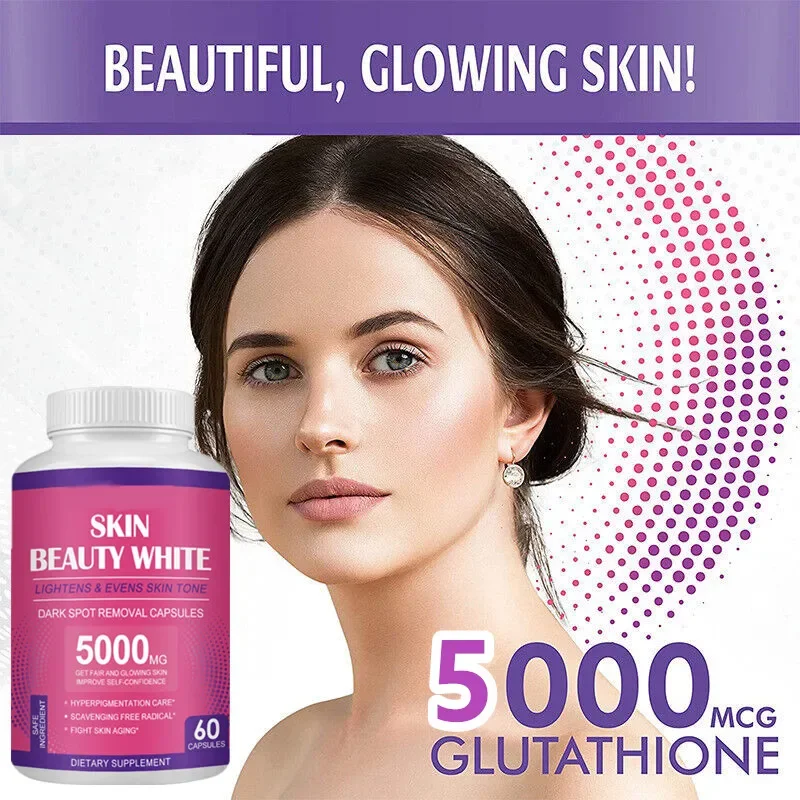 5000mg Glutathione Collagen Antioxidant Brightening Capsules, Remove Spots Wrinkle, Anti-Aging,Skin Care Quick Whitening