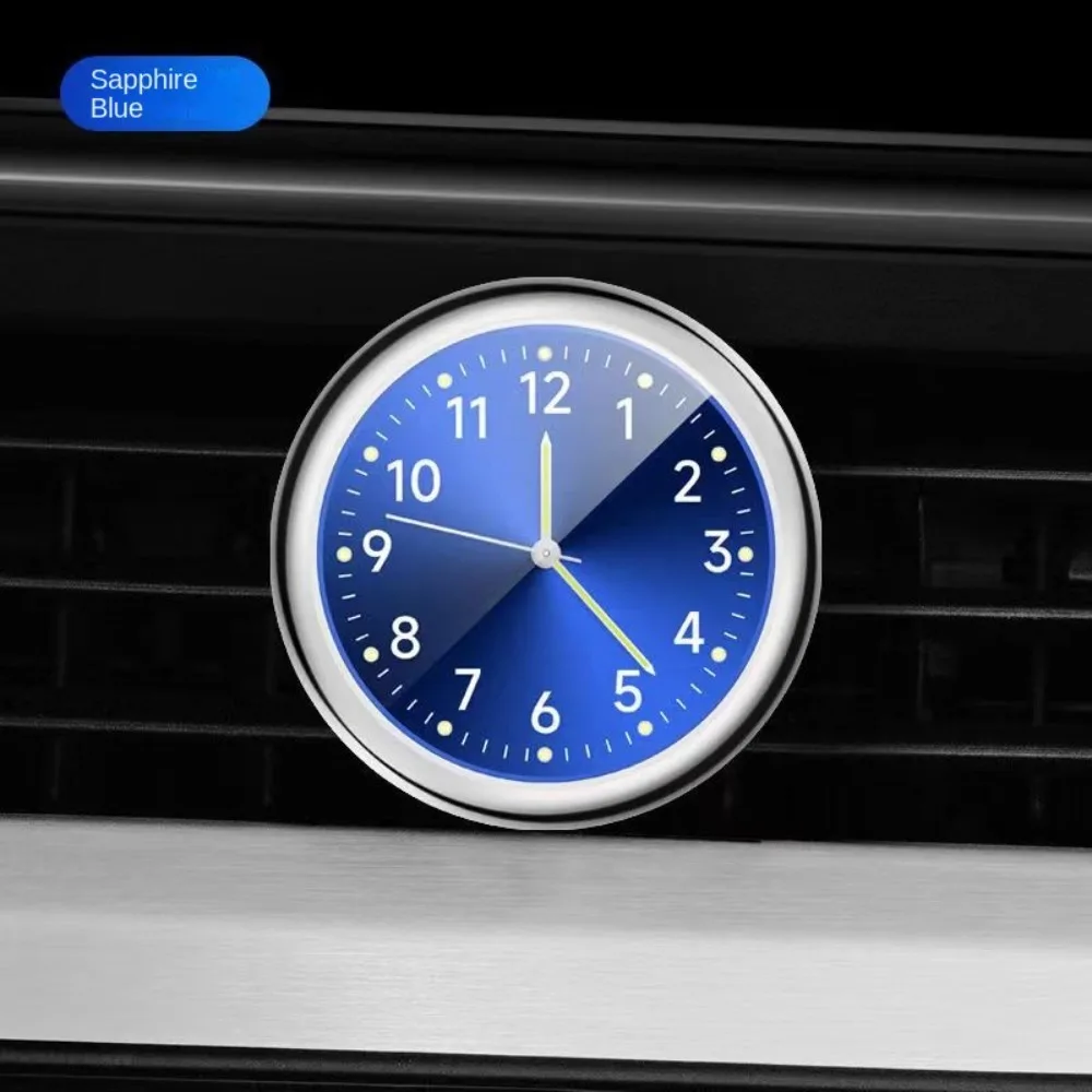 Waterproof 40mm Car Clock Dashboard Mental Quartz Clock Night Light Double Side Tape Electronic Watch Auto