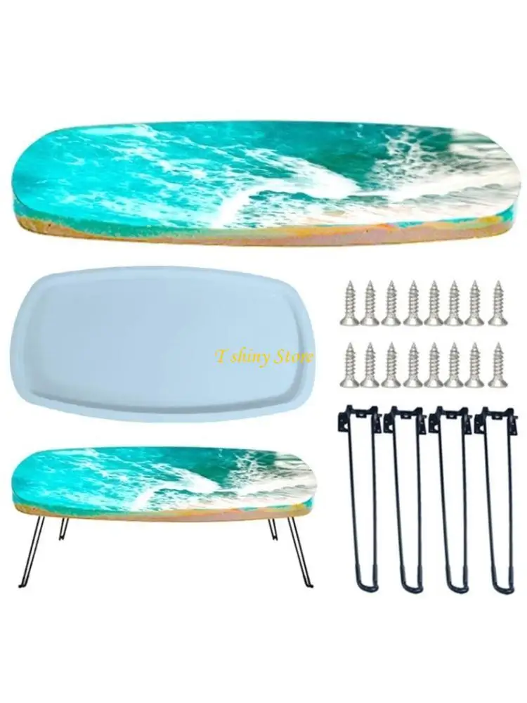 Large Oval Ornament River Table Silicone Mold DIY Crystal Epoxy Resin Molds DIY Crafts Topdesk Charcuterie Board Mould