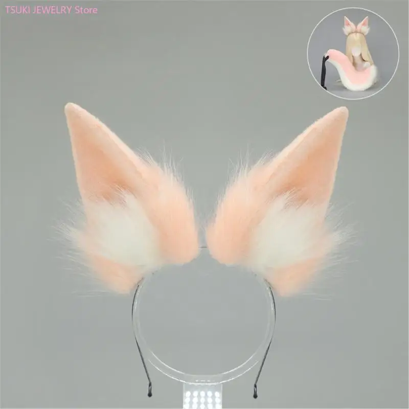 62KE – ensemble d'accessoires pour oreilles chat, faux cheveux, bandeau, queue en fourrure pour fête d'halloween événement