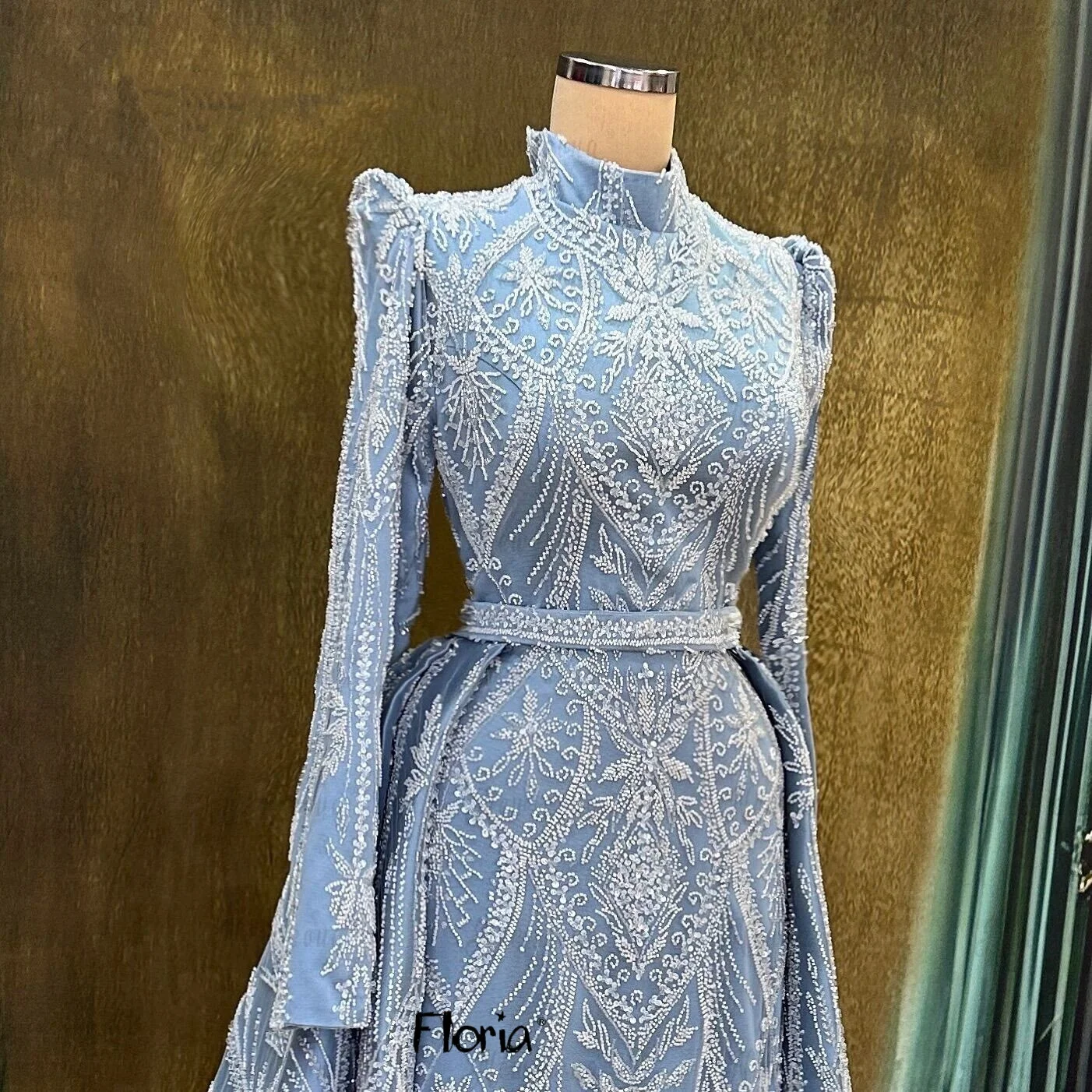 

2 Pieces Prom Dresses With Overskirt Muslim Women Wedding Guest Gowns Plus Size Beaded Customized Engagement Party Gowns Arabia