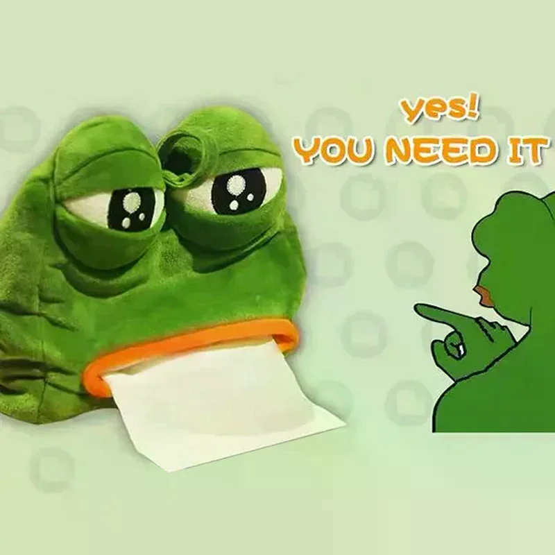 

1pc Funny Plush Sad Frog Tissue Box Car Bedroom Dressers Night Stands Paper Tissue Holder Garden Home Decoration Gift Paper Towe